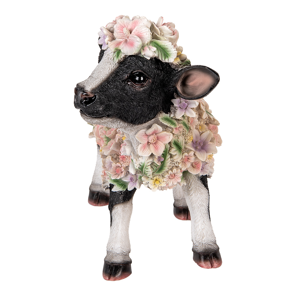 Decoratie Beeld Koe 41X19X33 Cm Zwart Kunststof-image