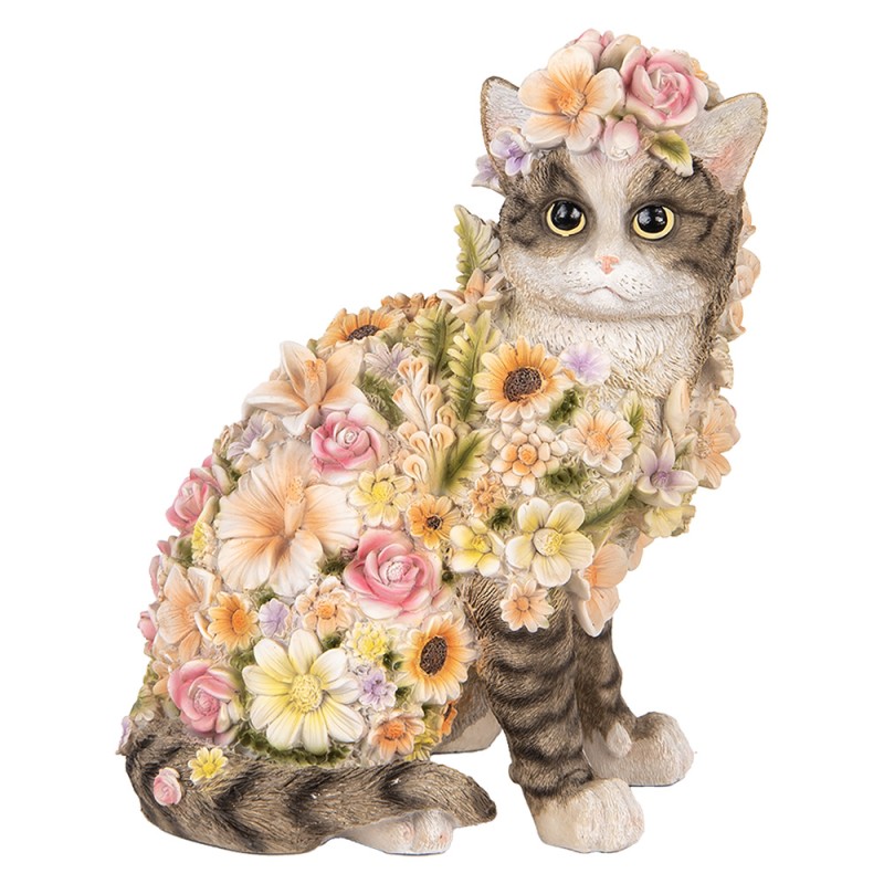 Clayre & Eef Decorative Figurine Cat 31 cm Grey Plastic