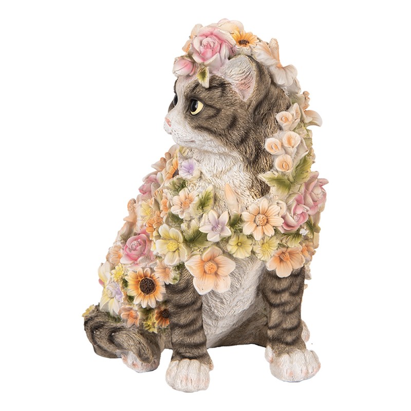 Clayre & Eef Decorative Figurine Cat 31 cm Grey Plastic
