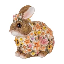 Clayre & Eef Decoratie Beeld Konijn 19x12x18 cm Beige Kunststof