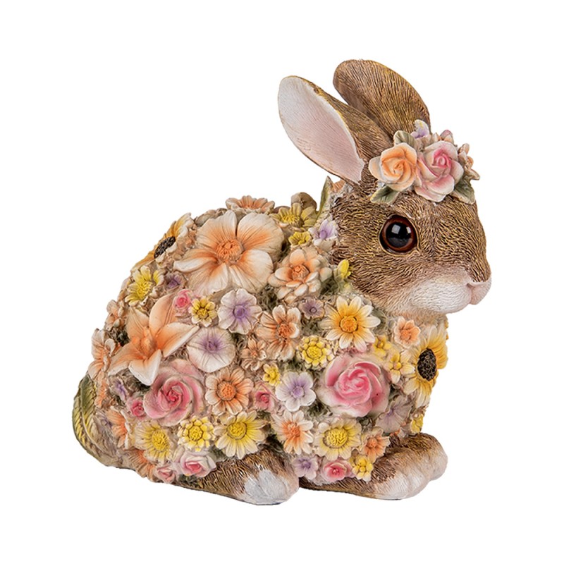 Clayre & Eef Image de décoration Lapin 19x12x18 cm Beige Plastique