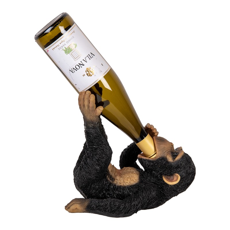 Clayre & Eef Bottle Holder Monkey 25x15x23 cm Black Plastic