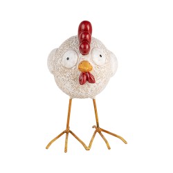 Clayre & Eef Statuetta decorativa Pollo 15 cm Bianco Plastica