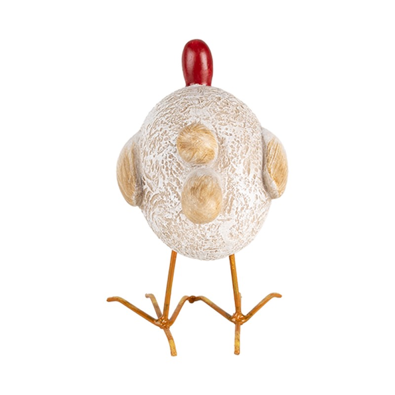 Clayre & Eef Statuetta decorativa Pollo 15 cm Bianco Plastica