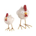 Clayre & Eef Statuetta decorativa Pollo 15 cm Bianco Plastica