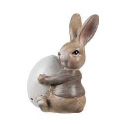 Clayre & Eef Decorative Figurine Rabbit 8 cm Brown Plastic