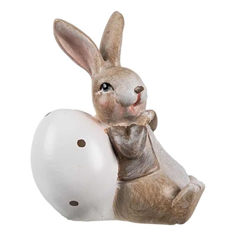 Clayre & Eef Statuetta decorativa Coniglio 8 cm Marrone Plastica
