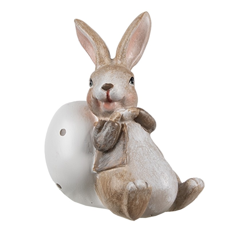 Clayre & Eef Statuetta decorativa Coniglio 8 cm Marrone Plastica