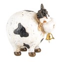 Clayre & Eef Dekorationsfigur Kuh 9x7x9 cm Weiß Schwarz Kunststoff