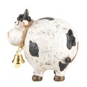 Clayre & Eef Dekorationsfigur Kuh 9x7x9 cm Weiß Schwarz Kunststoff