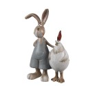 Clayre & Eef Dekorationsfigur Kaninchen 7x3x10 cm Braun Weiß Kunststoff