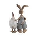 Clayre & Eef Dekorationsfigur Kaninchen 7x3x10 cm Braun Weiß Kunststoff