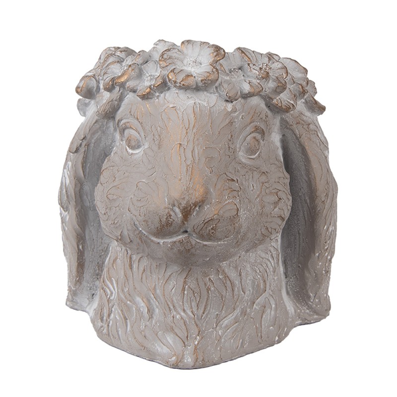 Clayre & Eef Planter Rabbit 16x18x18 cm Beige Stone