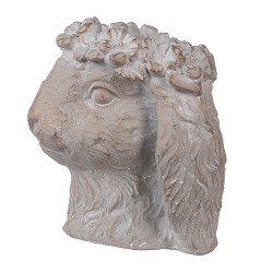 Clayre & Eef Bloempot Konijn 16x18x18 cm Beige Steen