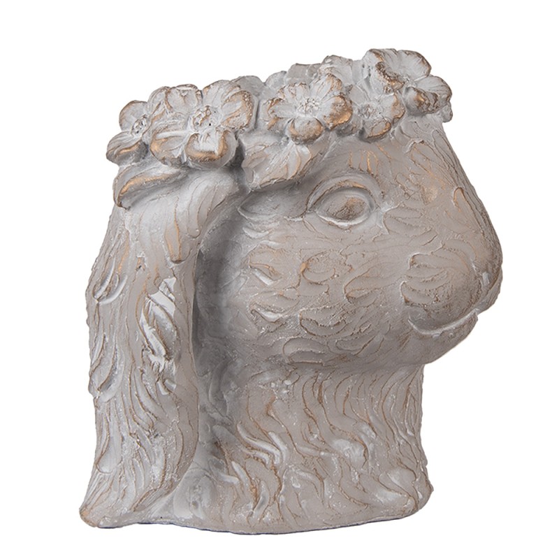 Clayre & Eef Planter Rabbit 16x18x18 cm Beige Stone