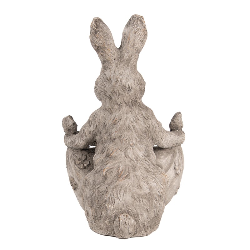 Clayre & Eef Fioriera Coniglio 20x24x31 cm Grigio Beige Pietra