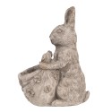 Clayre & Eef Fioriera Coniglio 20x24x31 cm Grigio Beige Pietra
