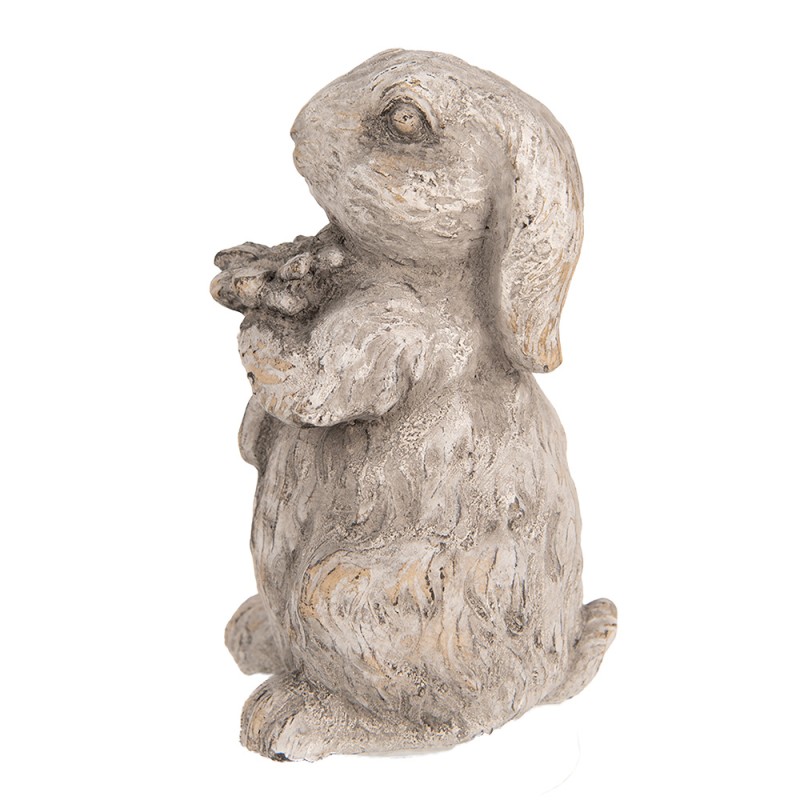 Clayre & Eef Decorative Figurine Rabbit 15 cm Grey Stone