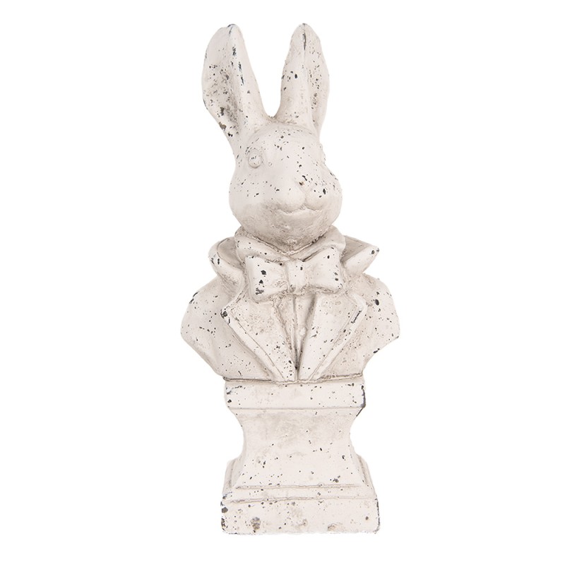 Clayre & Eef Statuetta decorativa Coniglio 11x8x24 cm Beige Pietra
