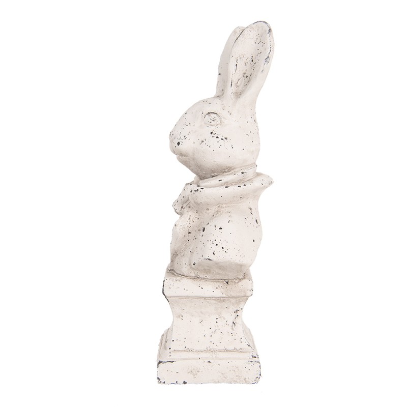 Clayre & Eef Statuetta decorativa Coniglio 11x8x24 cm Beige Pietra