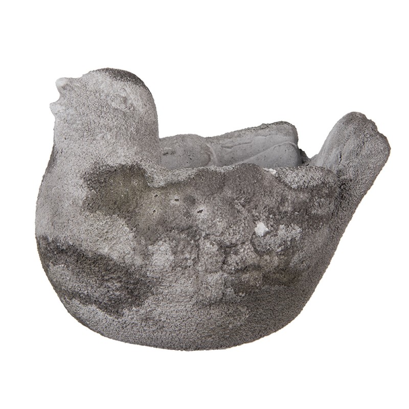 Clayre & Eef Fioriera Uccello 18x12x13 cm Grigio Pietra