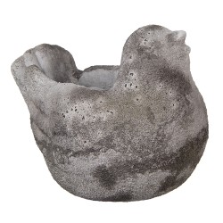 Clayre & Eef Bloempot Vogel 18x12x13 cm Grijs Steen