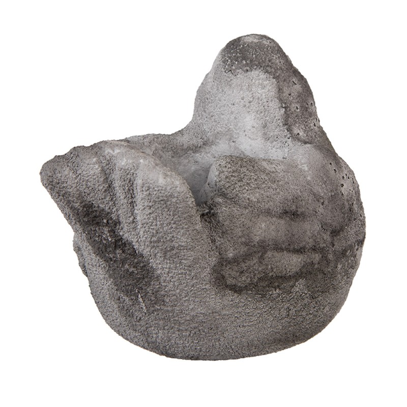 Clayre & Eef Fioriera Uccello 18x12x13 cm Grigio Pietra