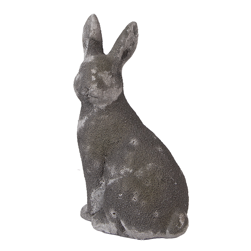 Decoratie Beeld Konijn 23 Cm Grijs Steen-image