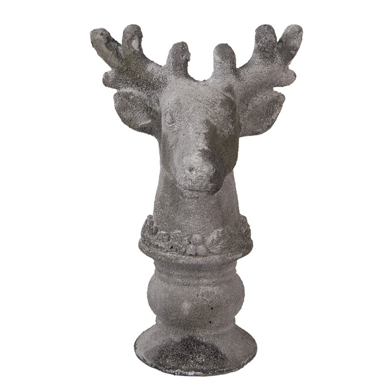 Clayre & Eef Dekorationsfigur Hirsch 17x14x26 cm Grau Stein