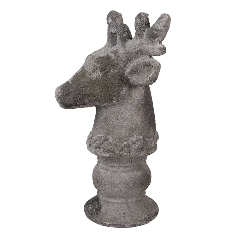 Clayre & Eef Dekorationsfigur Hirsch 17x14x26 cm Grau Stein