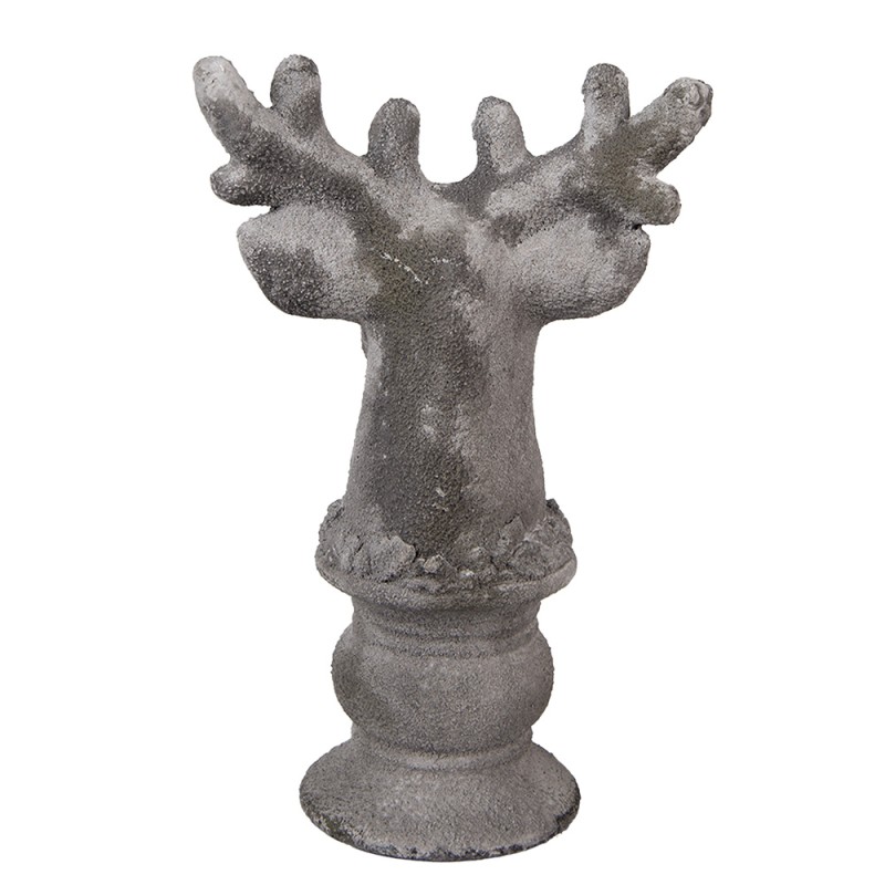 Clayre & Eef Dekorationsfigur Hirsch 17x14x26 cm Grau Stein