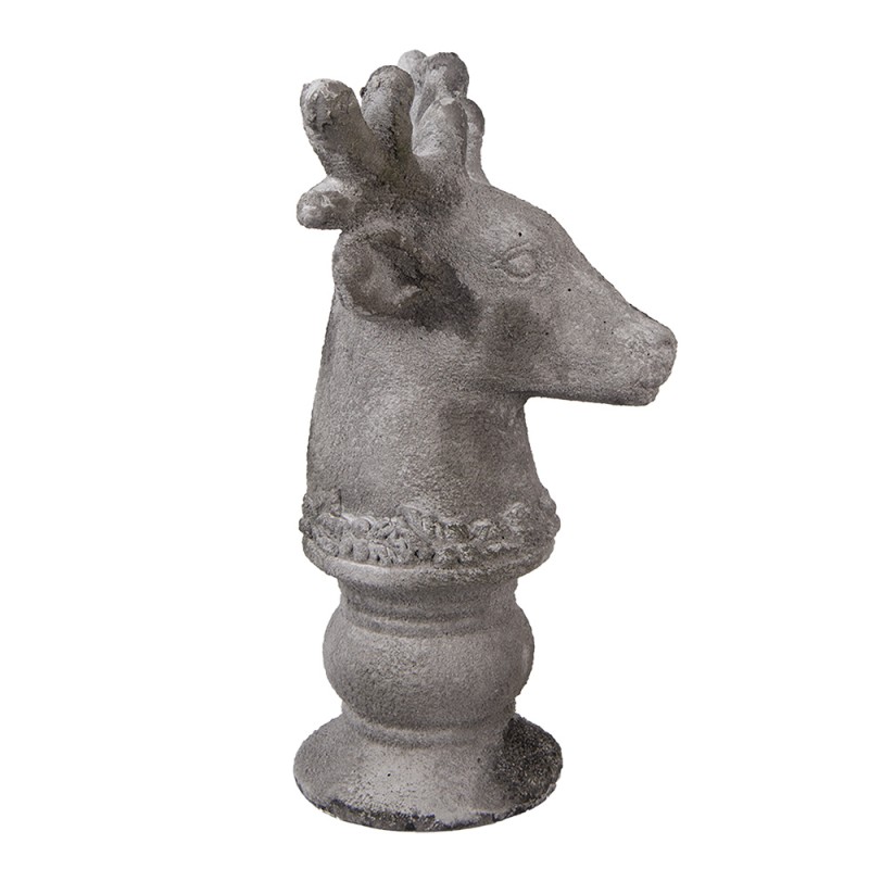Clayre & Eef Dekorationsfigur Hirsch 17x14x26 cm Grau Stein