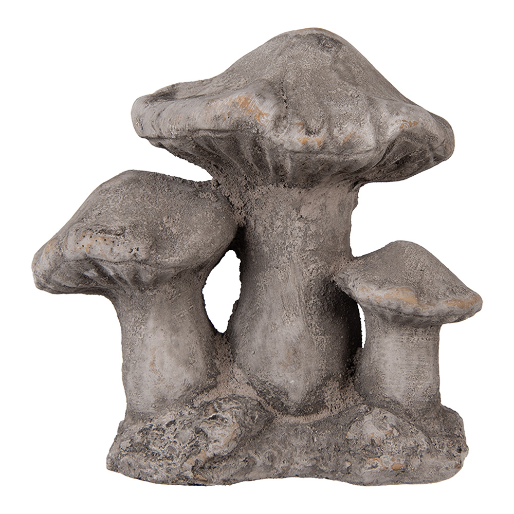 Clayre&Eef Decoratie Beeld Paddenstoel 16x12x15 cm Grijs Steen afbeelding