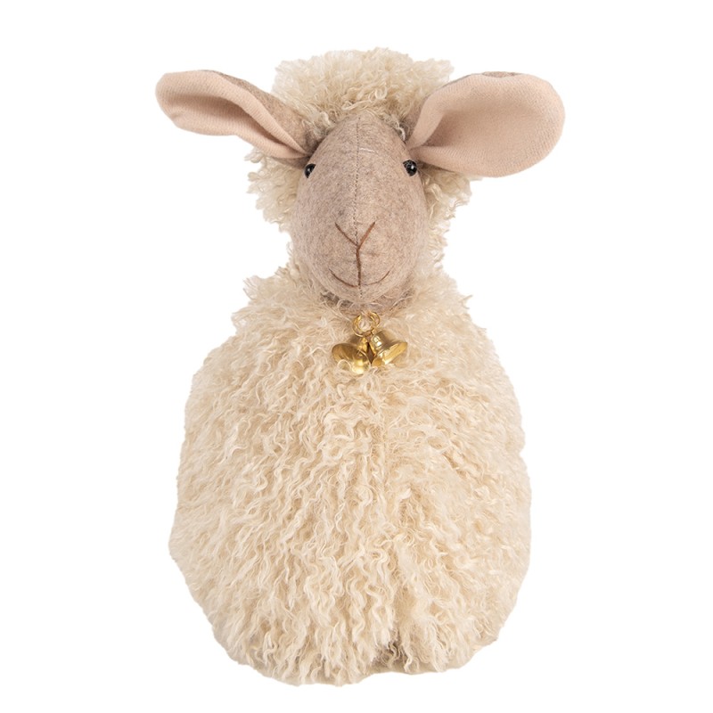 Clayre & Eef Deurstopper Schaap 20x21x28 cm Beige Stof
