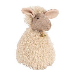 Clayre & Eef Deurstopper Schaap 20x21x28 cm Beige Synthetisch