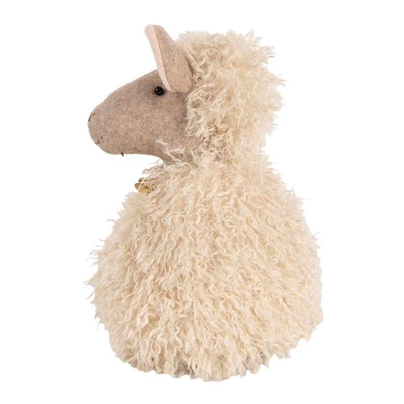 Clayre & Eef Deurstopper Schaap 20x21x28 cm Beige Stof