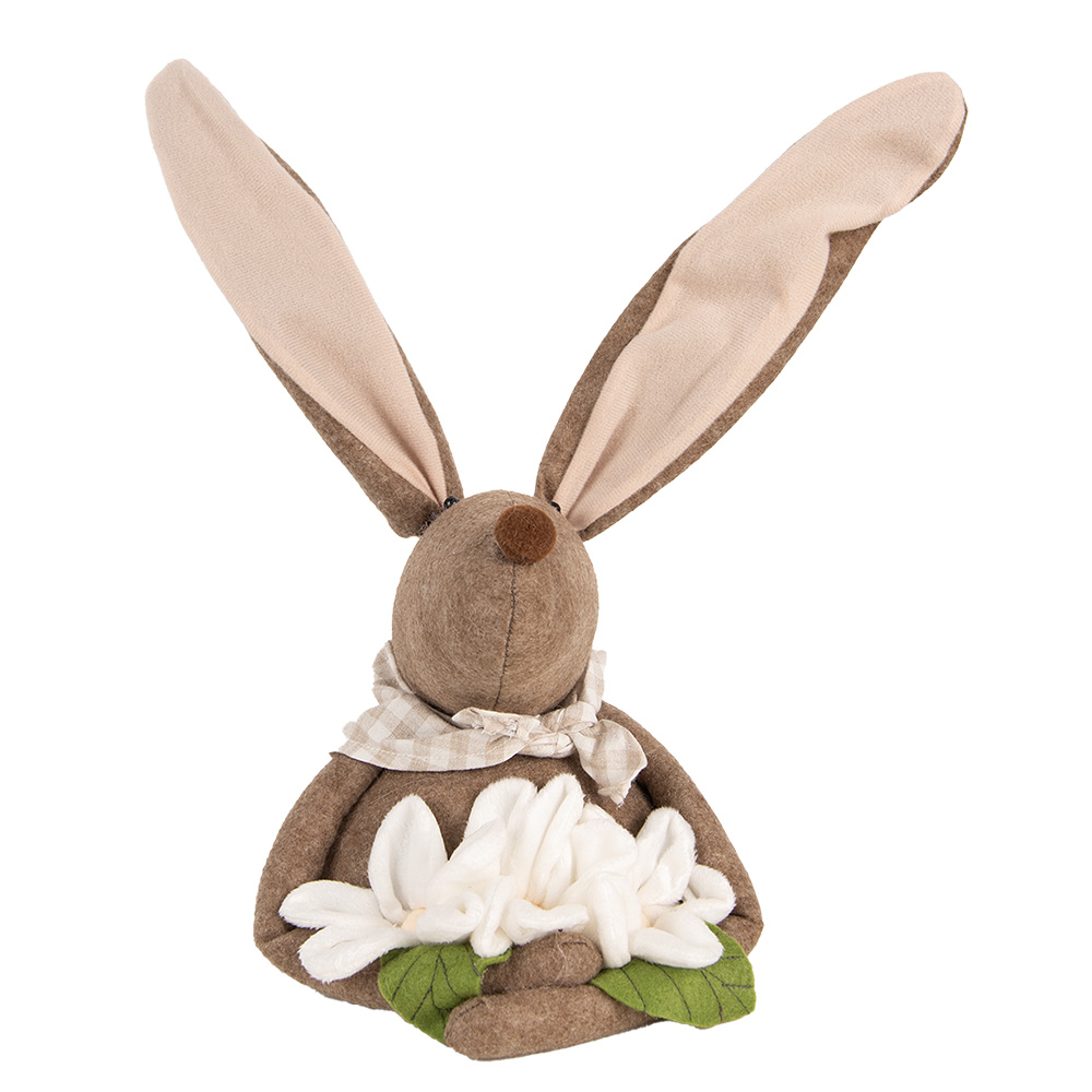 Clayre&Eef Deurstopper Konijn 20x17x41 cm Bruin Synthetisch afbeelding