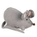 Clayre & Eef Fermaporta Mouse 28x15x16 cm Grigio Tessuto