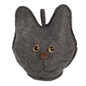 Clayre & Eef Door Stop Cat 20x14x22 cm Grey Fabric
