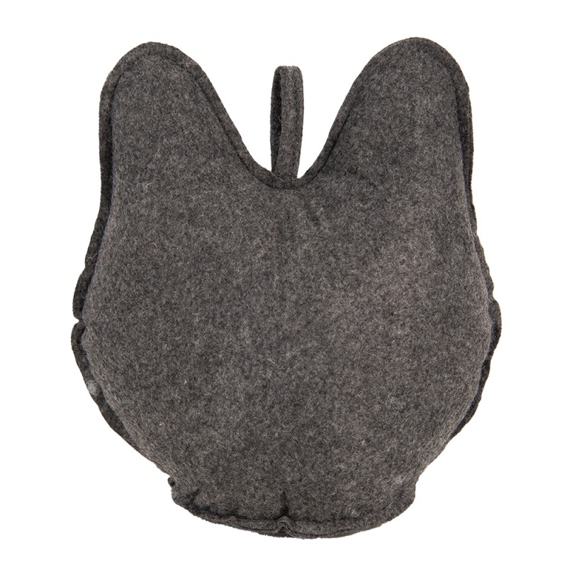 Clayre & Eef Door Stop Cat 20x14x22 cm Grey Fabric