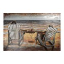 Clayre & Eef Peintures métalliques en 3D 120x80 cm Multicolore Plage