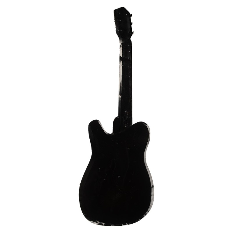 Clayre & Eef Peintures métalliques en 3D Guitare 28x83 cm Orange Métal