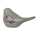Clayre & Eef Dekorationsfigur Vogel 25x10x13 cm Grau Keramik