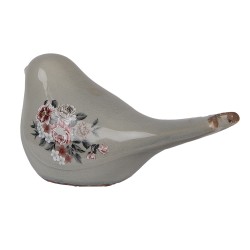 Clayre & Eef Decoratie Beeld Vogel 25x10x13 cm Grijs Keramiek
