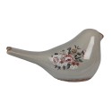 Clayre & Eef Dekorationsfigur Vogel 25x10x13 cm Grau Keramik