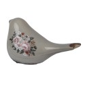 Clayre & Eef Statuetta decorativa Uccello 21x9x11 cm Grigio Ceramica