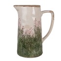 Clayre & Eef Decoration can 21x14x26 cm Beige Ceramic Flowers
