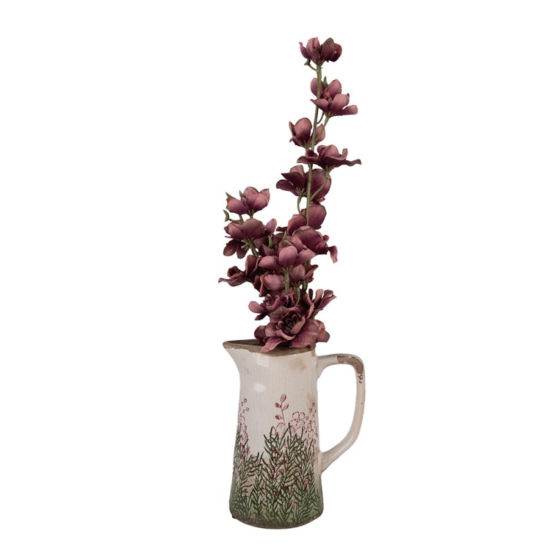 Clayre & Eef Pichet de décoration 16x11x20 cm Beige Céramique Fleurs