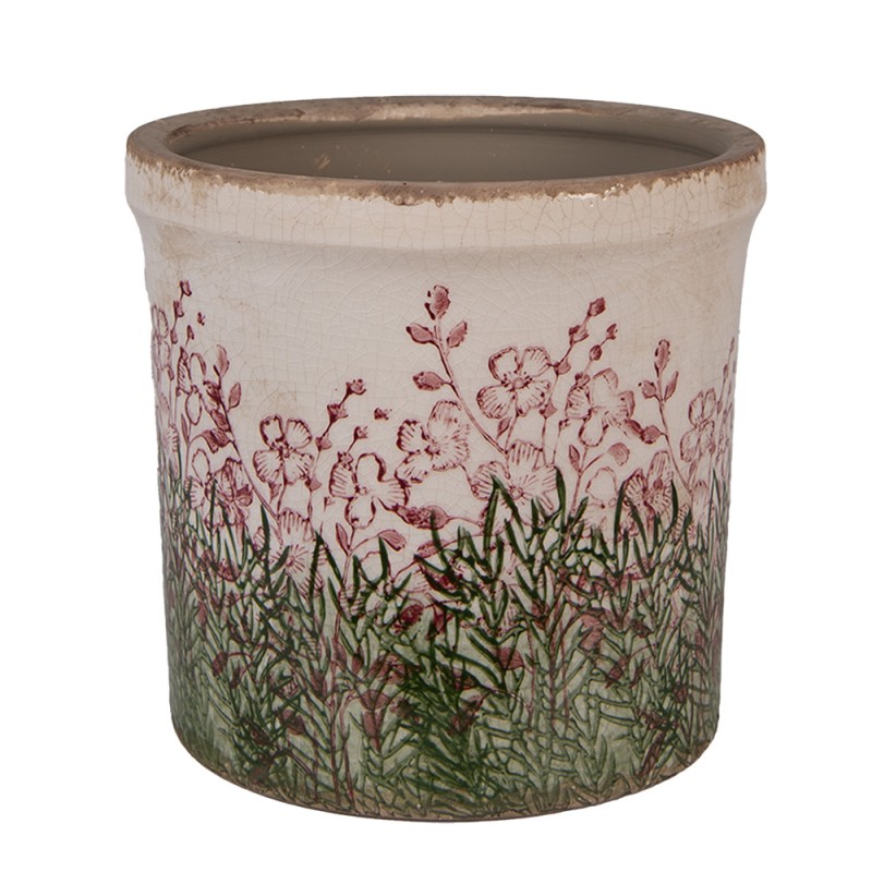 Clayre & Eef Pot de fleurs Ø 18x17 cm Beige Céramique