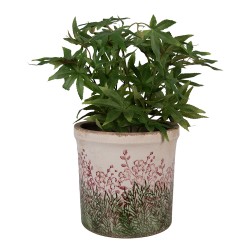 Clayre & Eef Blumentopf Ø 18x17 cm Beige Keramik